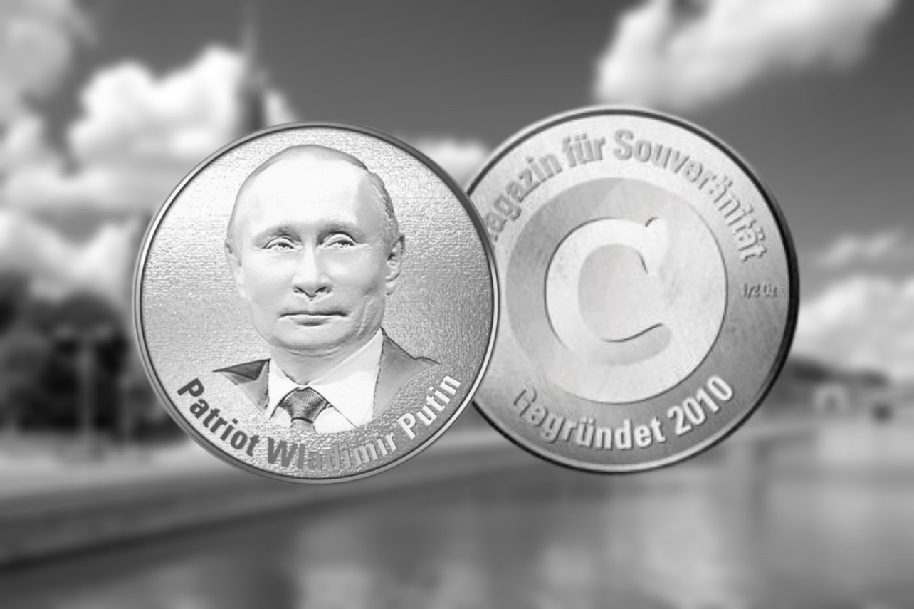 В Германии выпущен серебряный жетон, посвящённый Владимиру Путину